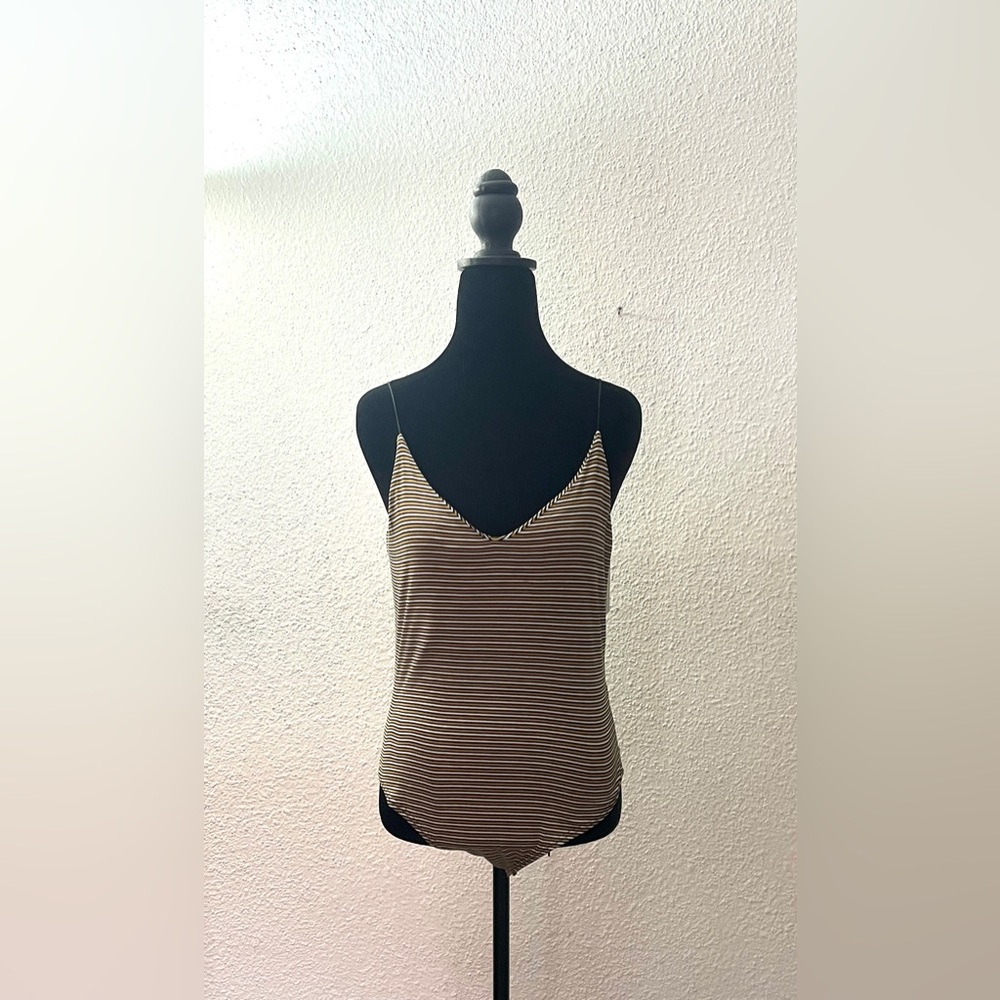 Gaze Black and White Striped Bodysuit